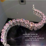 Yellow Zircon Bracelet - Pink Crystal Diamond Jewelry