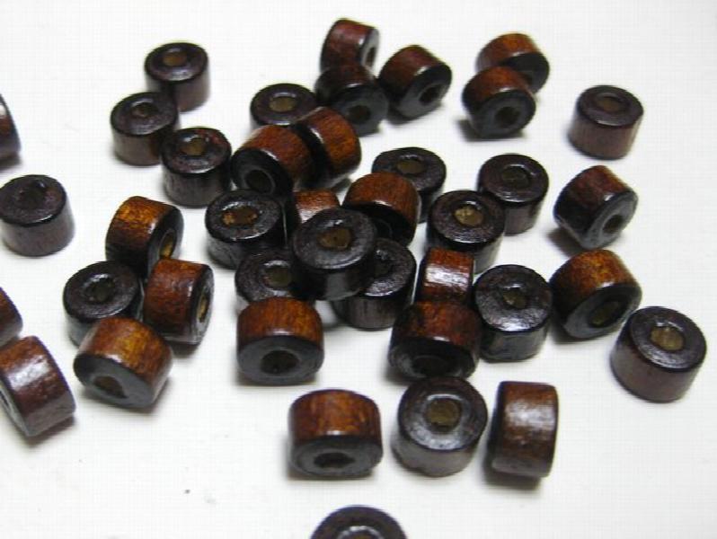 500 Brown 7X6mm Column Heishi Wood Beads