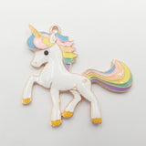 Pastel Rainbow Enamel Unicorn Alloy Pendants 10pcs