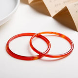 Fine Strip Red Agate Chalcedony Bracelet 54-64mm - Princess Jewelry