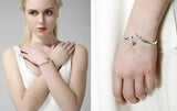 925 Silver Fish Bracelet Retro Unique Distressed Open Punk Jewelry