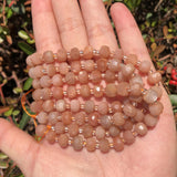 AA Faceted Sunstone Gem Beads 8*6mm Column Shape Loose Beads for Jewelry