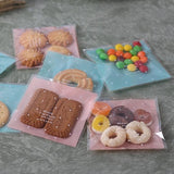 100pcs Skyblue Pink Self Adhesive Cookie Packaging Bag 10*10cm