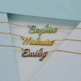 Enamel Name Necklace Personalized Letter Pendant Colorful Dainty Jewelry