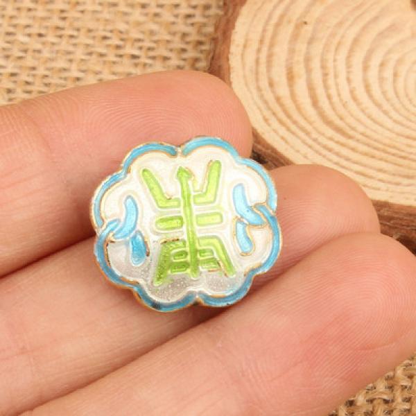5pcs Cloisonne Enamel Filigree Beads DIY Jewelry Making Findings