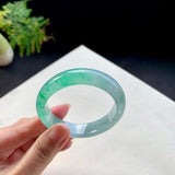 Zheru Jewelry Natural Burmese Jadeite Light Green 54mm-64mm Bracelet
