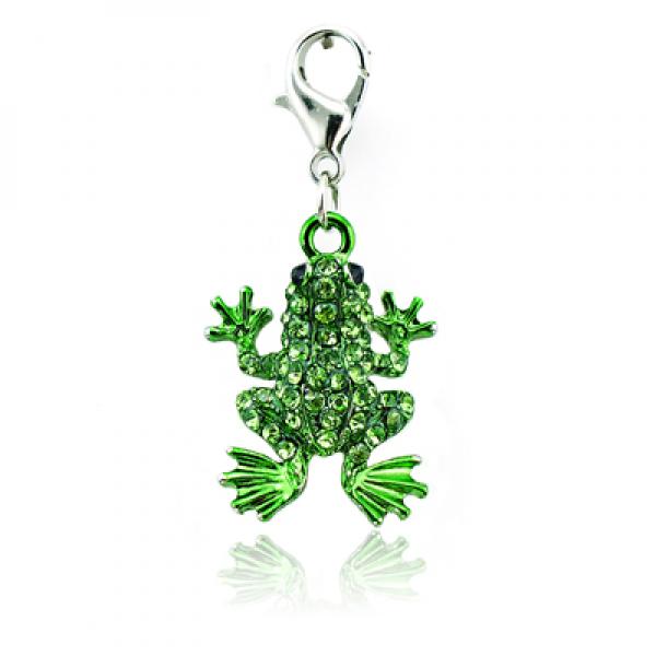 Metal Lobster Clasp Charms Rhinestone Frog Pendants For Jewelry Making