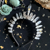 Hollow Moon Crystal Crown Headband Wicca Bridal Party Accessory