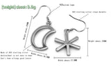 925 Silver Moon Star Drop Earrings for Women Party Jewelry