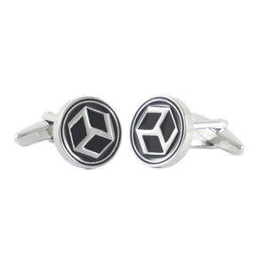Round Cubic Cufflinks Enamel Round Father's Gift