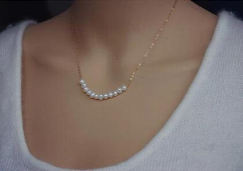 Natural Pearl 6-7mm Necklace Fresh Sweet Woman Clavicle Jewelry 18inch