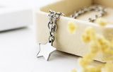 Stainless Steel Oval Link Chain Bracelet with Star Tag Charms