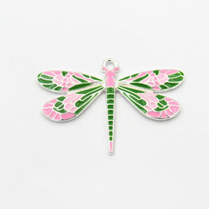 10pcs/Lot Enamel Dragonfly Pendants for Necklace Making
