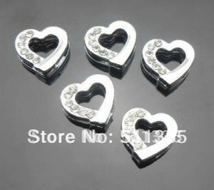 100pcs 8mm Heart Slide Charms DIY Accessories