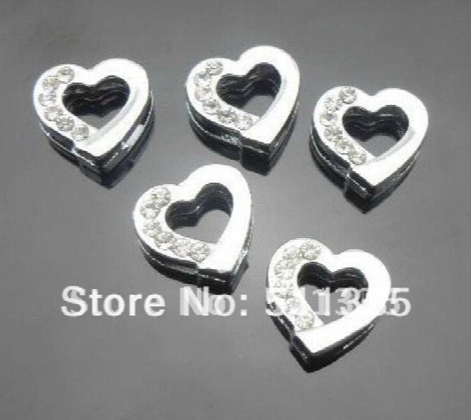 100pcs 8mm Heart Slide Charms DIY Accessories
