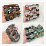 Natural Blood Jasper Fluorite Quartz Bracelet Strand DIY
