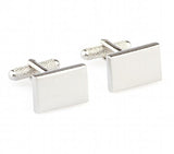 Copper Cuff Links Silver Rectangle Engravable Gift For Men's Cufflinks