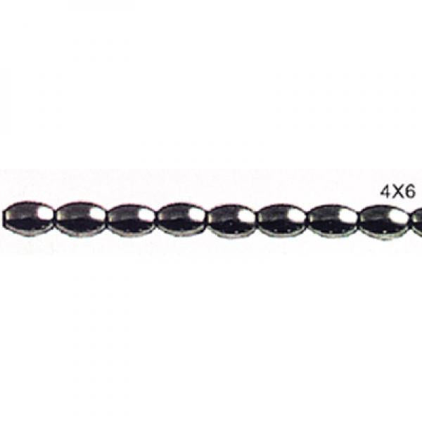 Magnetic Hematite Rice Spacer Beads 4x6mm