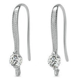 925 Silver Micro-inlaid Zircon Earrings Hooks Gold DIY Jewelry Making
