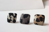 50pcs Leopard Print Square Flatback Cloth Buckle DIY Jewelry Earring Accessory