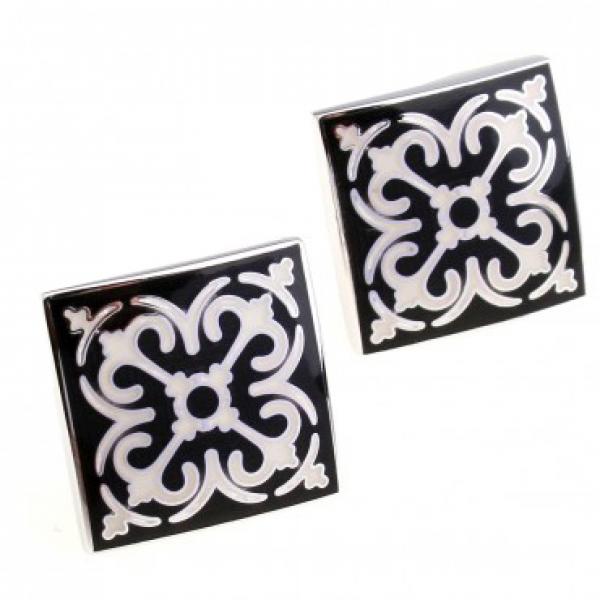 Flower Epoxy Cufflink in 2 Colors Enamel