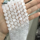 Selenite Calcite Beads Smooth Round Loose Stone DIY Bracelet Necklace