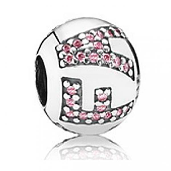 925 Silver Pearl Charm with CZ Beads for DIY Bracelet