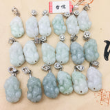 Burmese Ajadeite Pixou Pendant with 925 Sterling Silver Necklace