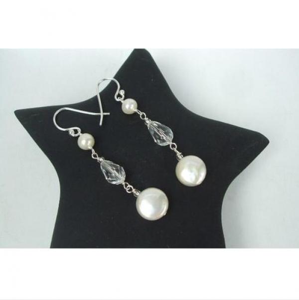 Long Freshwater Pearl Crystal Earrings
