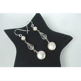 Long Freshwater Pearl Crystal Earrings