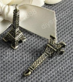 100pcs Antique Bronze Tower Shape Charms Pendants DIY Jewelry Making 11*11*28MM