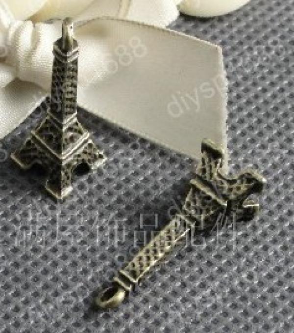 100pcs Antique Bronze Tower Shape Charms Pendants DIY Jewelry Making 11*11*28MM