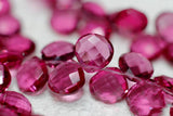 5pc Heart Faceted Loose Beads - Chalcedony Amethyst Sunstone Iolite