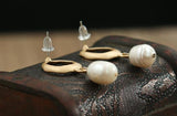 Freshwater Pearl Earrings s925 Silver Unique Jewelry