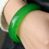 Zheru Jewelry Green Chalcedony Bracelet for Mother to Girlfriend