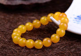 100% Natural Agate Yellow Beads Bangle Stretchy Bracelet 6mm--14mm