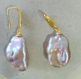 Purple Baroque Pearl Earrings - Noble Jewelry