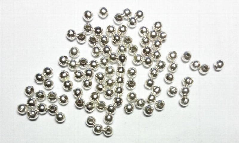 Alloy Silver 4mm Plating Beads Chunky Necklace Jewelry Making 4000pcs