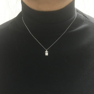 925 Silver Owl Necklace Zircon Pendant Choker Party Jewelry