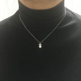925 Silver Owl Necklace Zircon Pendant Choker Party Jewelry