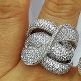 Cubic Zircon Stone Women's Ring Micro Paved Jewelry