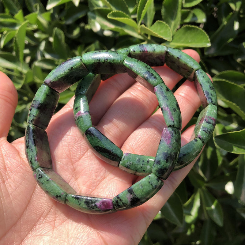 Natural Ruby Zoisite Bracelet Bangle Crystal Healing Stone