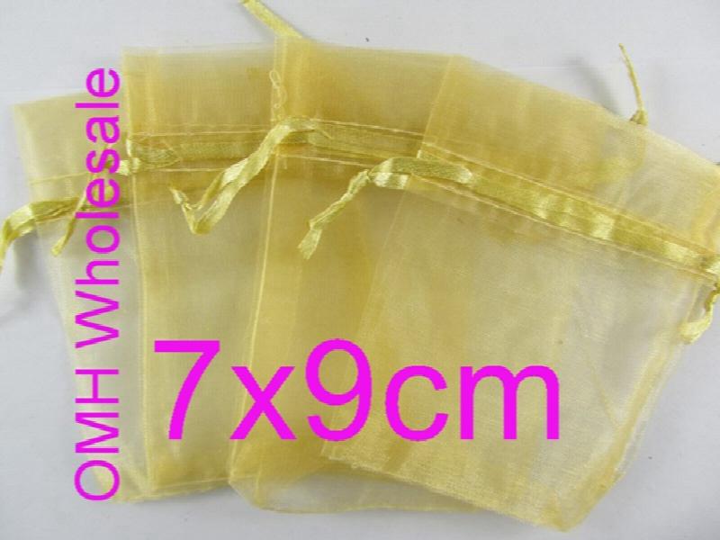 50pcs Golden Christmas Packaging Bags Jewelry Voile Bag BZ08-11