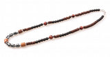 Men Beaded Choker Necklace Stone Bead Hematite Tribal Jewelry Surfer
