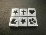100pcs 8mm Flower Heart Cross Four Leaf Clover Star Slide Charm