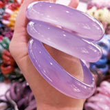 Zheru Natural Agate Chalcedony Pink Bracelet 54-64mm