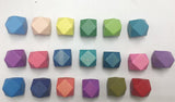 20mm Geometric Wood Beads - 19 Colors - Mix & Match - Free Shipping