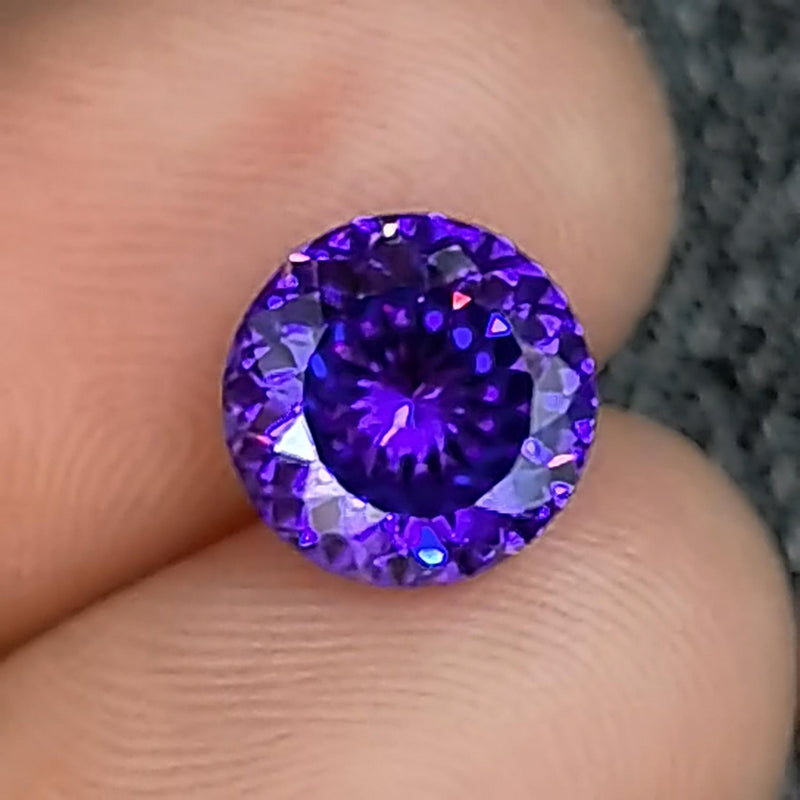Purple 8mm CZ Beads 2CT Round Shape for Jewelry Making DIY