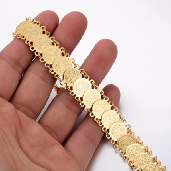 24k Plated Coin Bracelet for Women/Girls