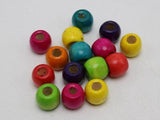 100 Mixed Barrel Wood Beads 12mm with Big Hole